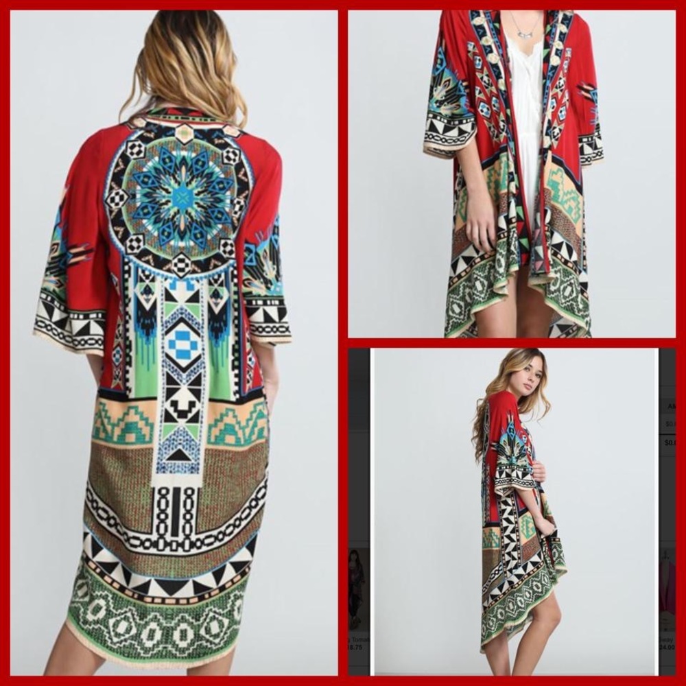 Kimono red/multicolored size small